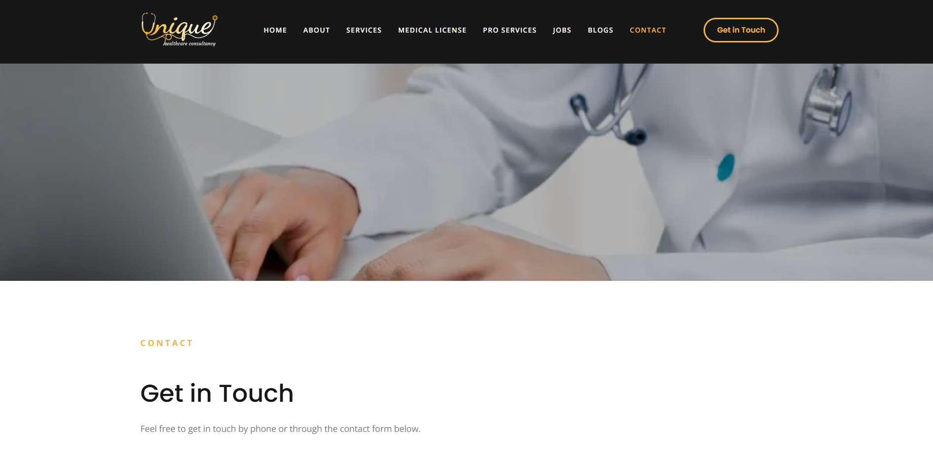 Unique Healthcare Consultancy Website