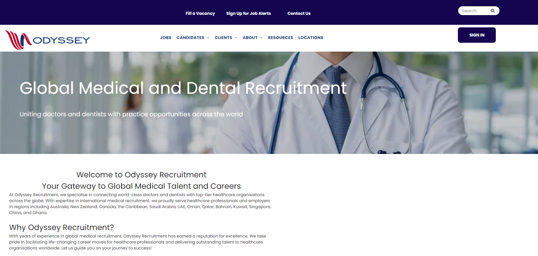 Odyssey Recruitment Website