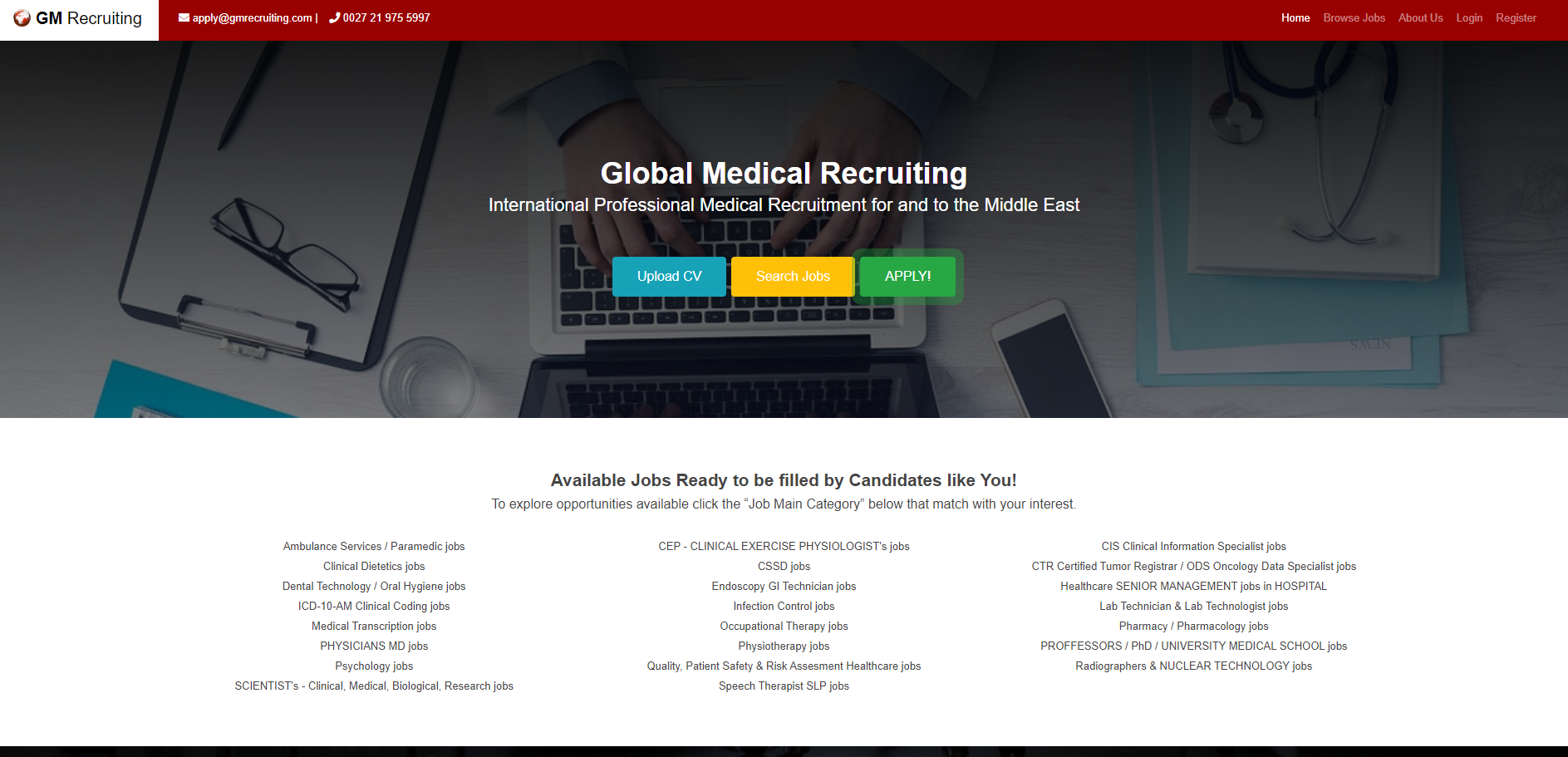 Global Medical Recruiting Website