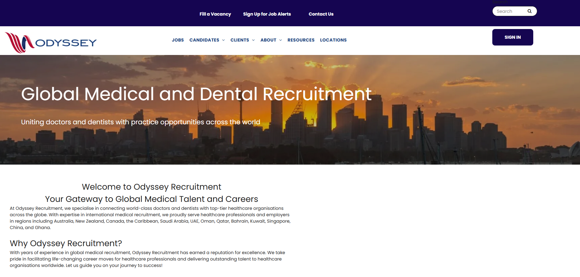 Odyssey Recruitment Website