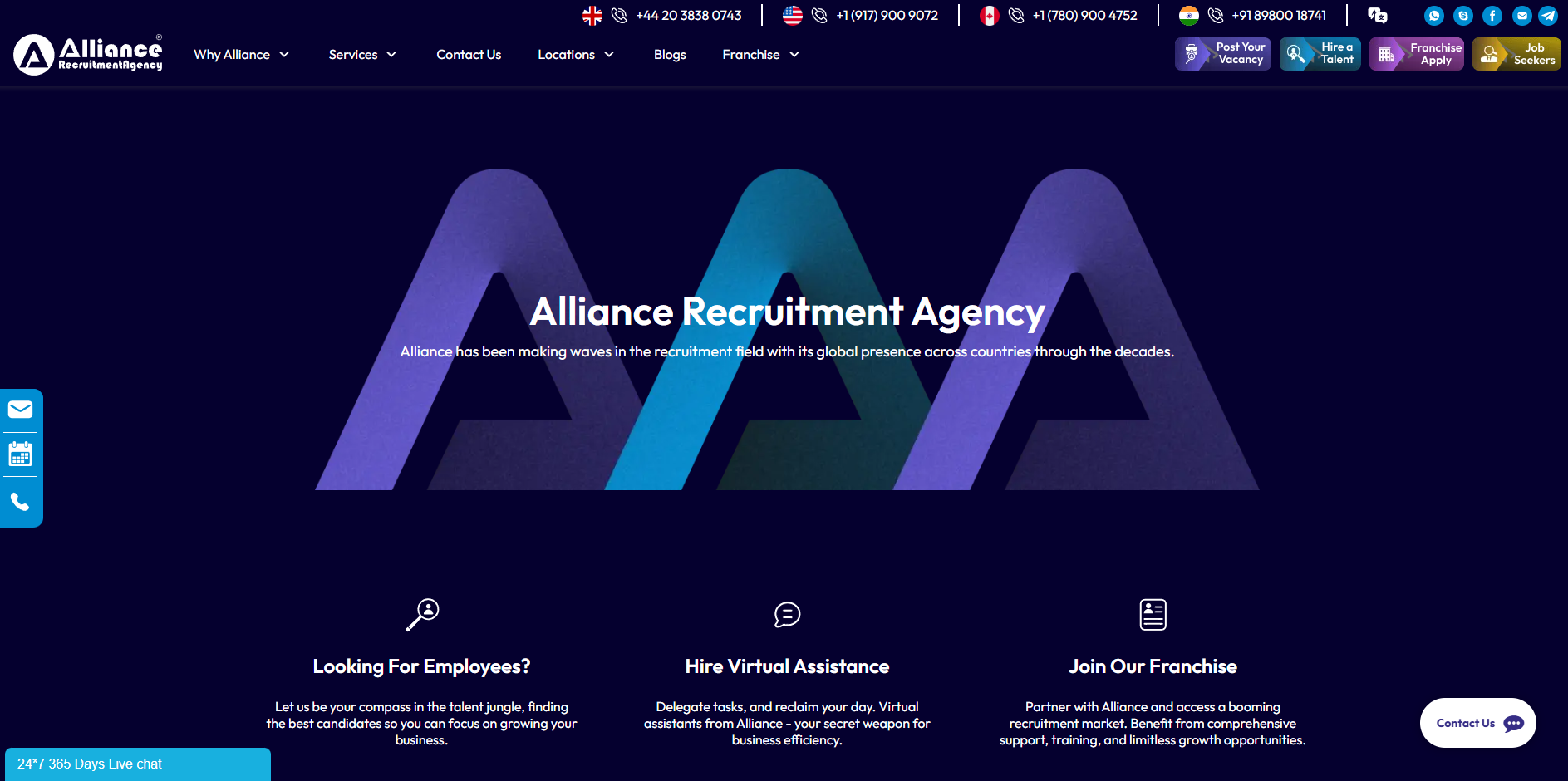 Alliance Recruitment Agency Website
