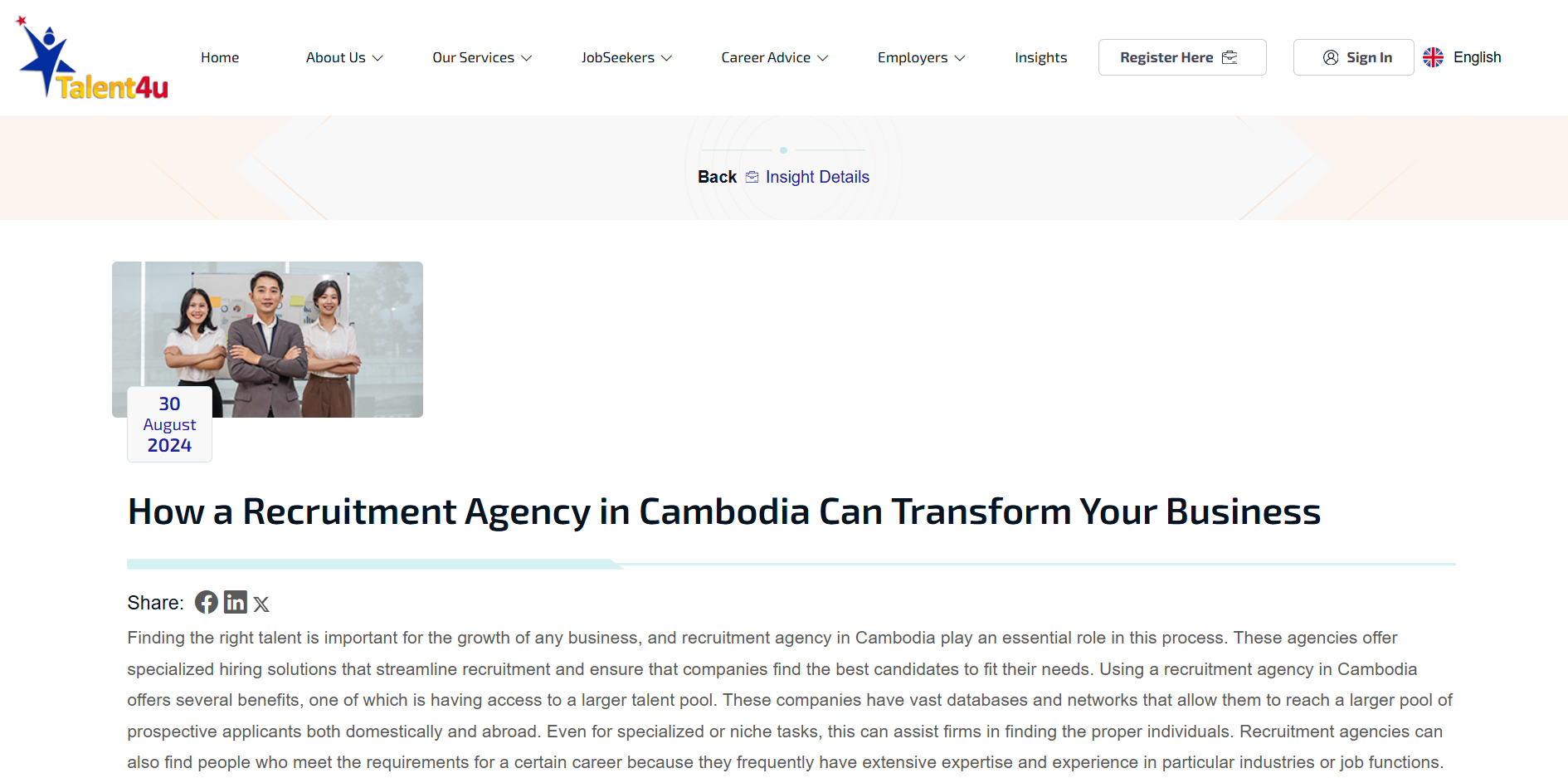 Talent4u Website